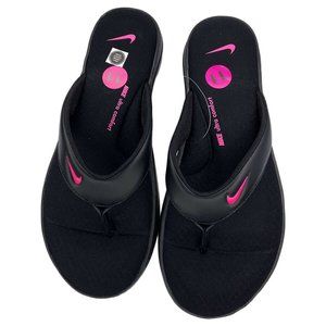NWT NIKE WOMEN'S BLACK PINK 3 THONG FLIP FLOPS